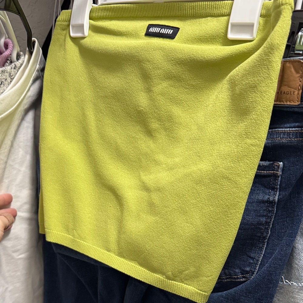 Miu Miu Vibrant Green Knit tube top